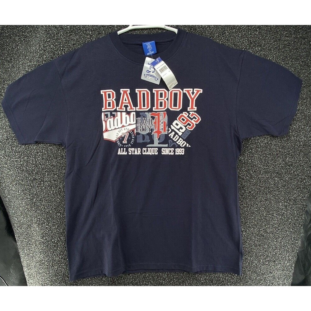 Bad Boy Athletics Shirt Men's XL Blue 1990's USA Made 3D Graphic Vintage Y2K - Picture 6 of 9